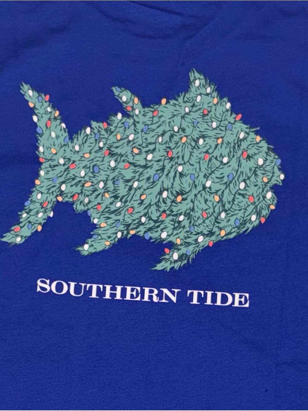 Southern Tide boys Skipjack Christmas Tree Lights long sleeve sz M NWT